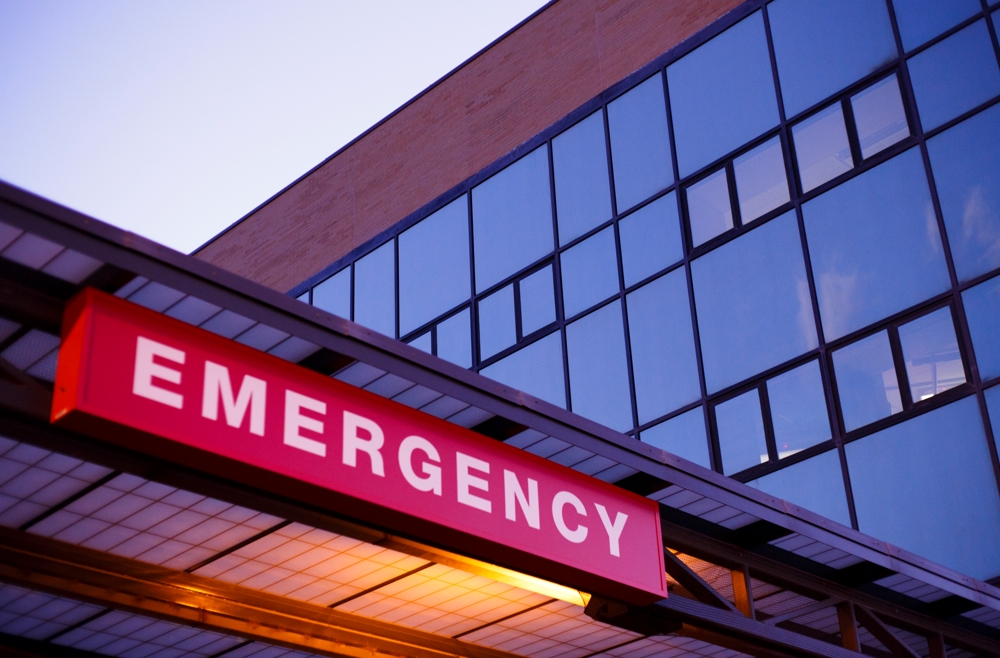 The exterior of an Emergency Department entrance